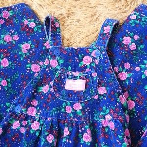 Vintage OshKosh B'gosh Floral Corduroy Kids Overalls